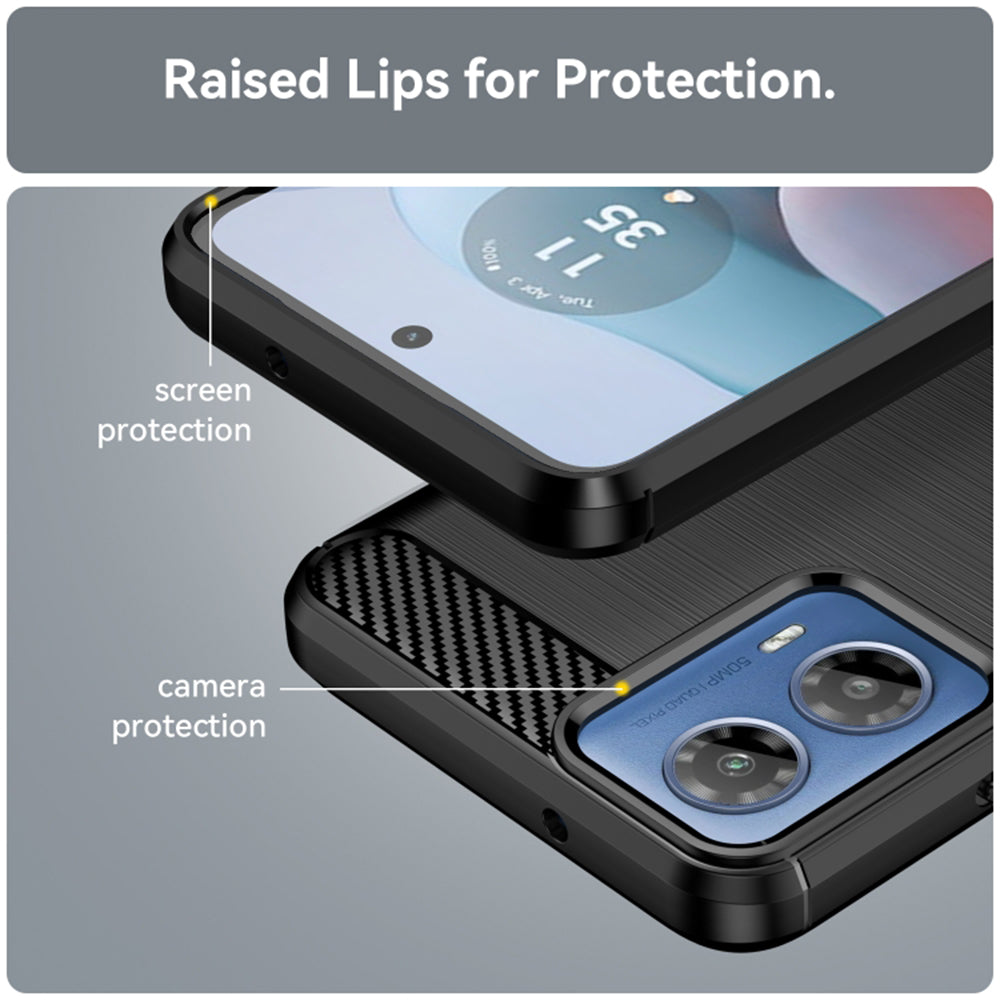 Maska za Motorola Moto G45 / G34, Techsuit, Karbon, Crna