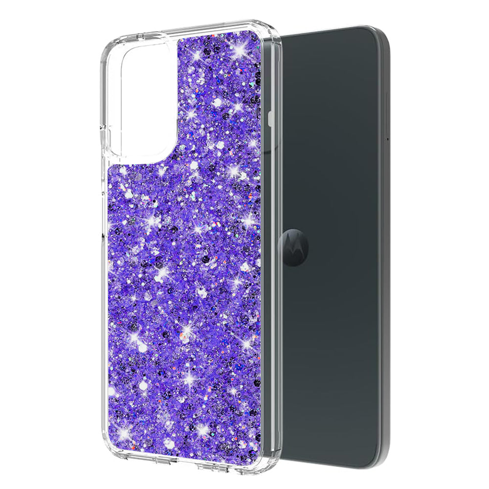 Maska za Motorola Moto G45 / G34, Techsuit, Sjajni Glitter, Ljubičasta