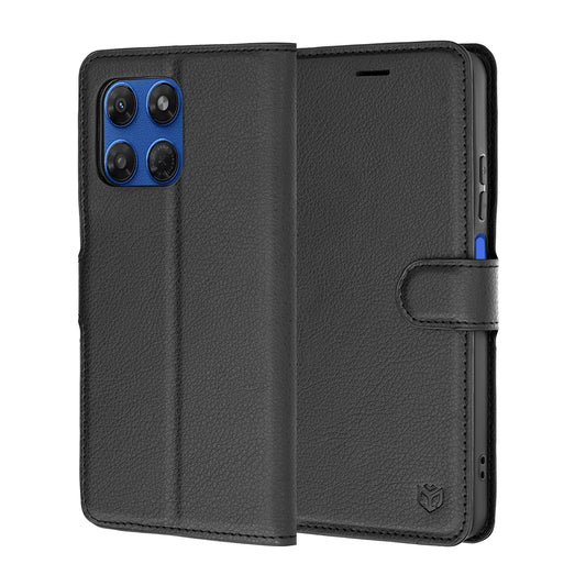 Futrola za Motorola Moto G47 / G37 Power / G37, Techsuit, Kožna Folio, Crna