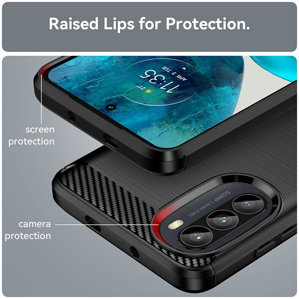 Futrola za Motorola Moto G52 / G82, Techsuit, Karbon, Crna