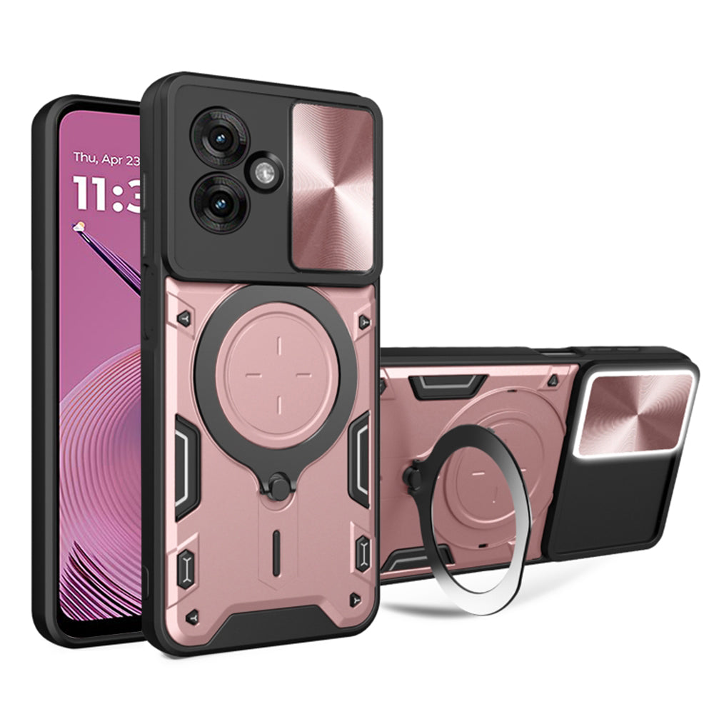 Maska za Motorola Moto G55, Techsuit, CamGuard Pro, Ružičasto zlatna
