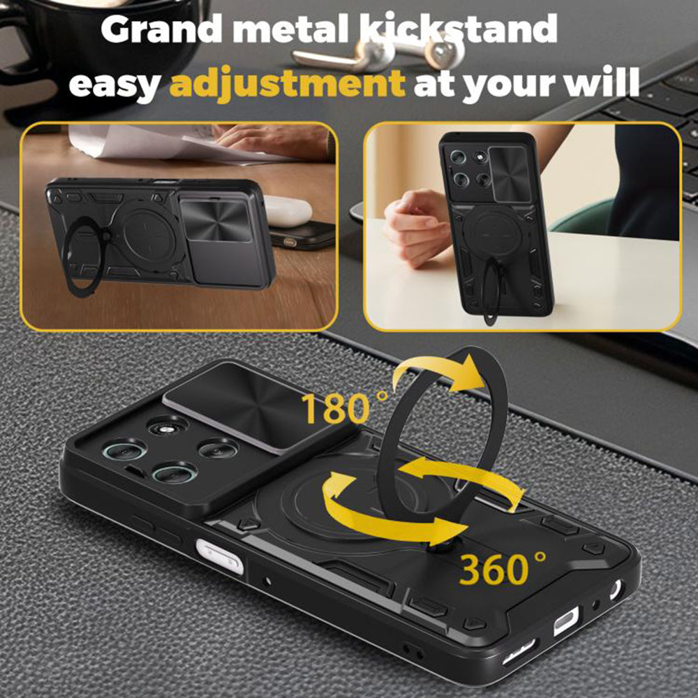 Maska za Motorola Moto G56, Techsuit, CamGuard Pro, Crna
