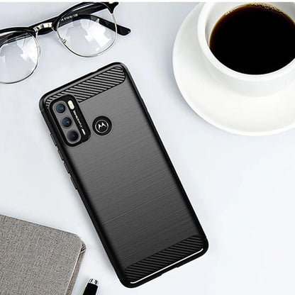 Maska za Motorola Moto G60, Techsuit, Karbon, Crna
