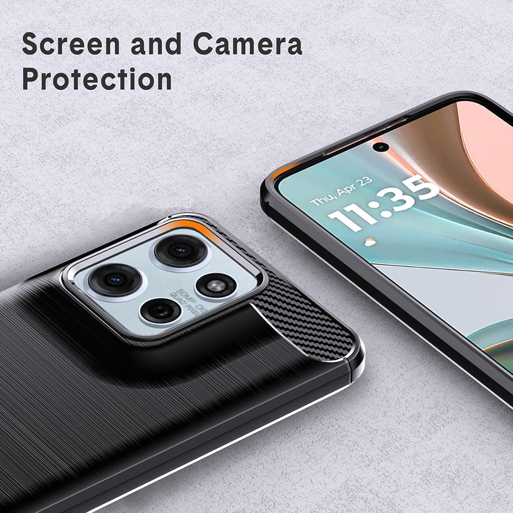 Futrola za Motorola Moto G67 Power / G57 Power, Techsuit, Karbon, Crna