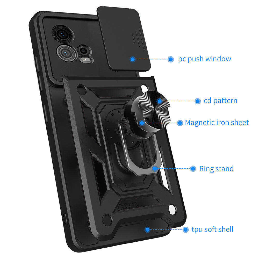 Maska za Motorola Moto G72, Techsuit, CamShield, Crna