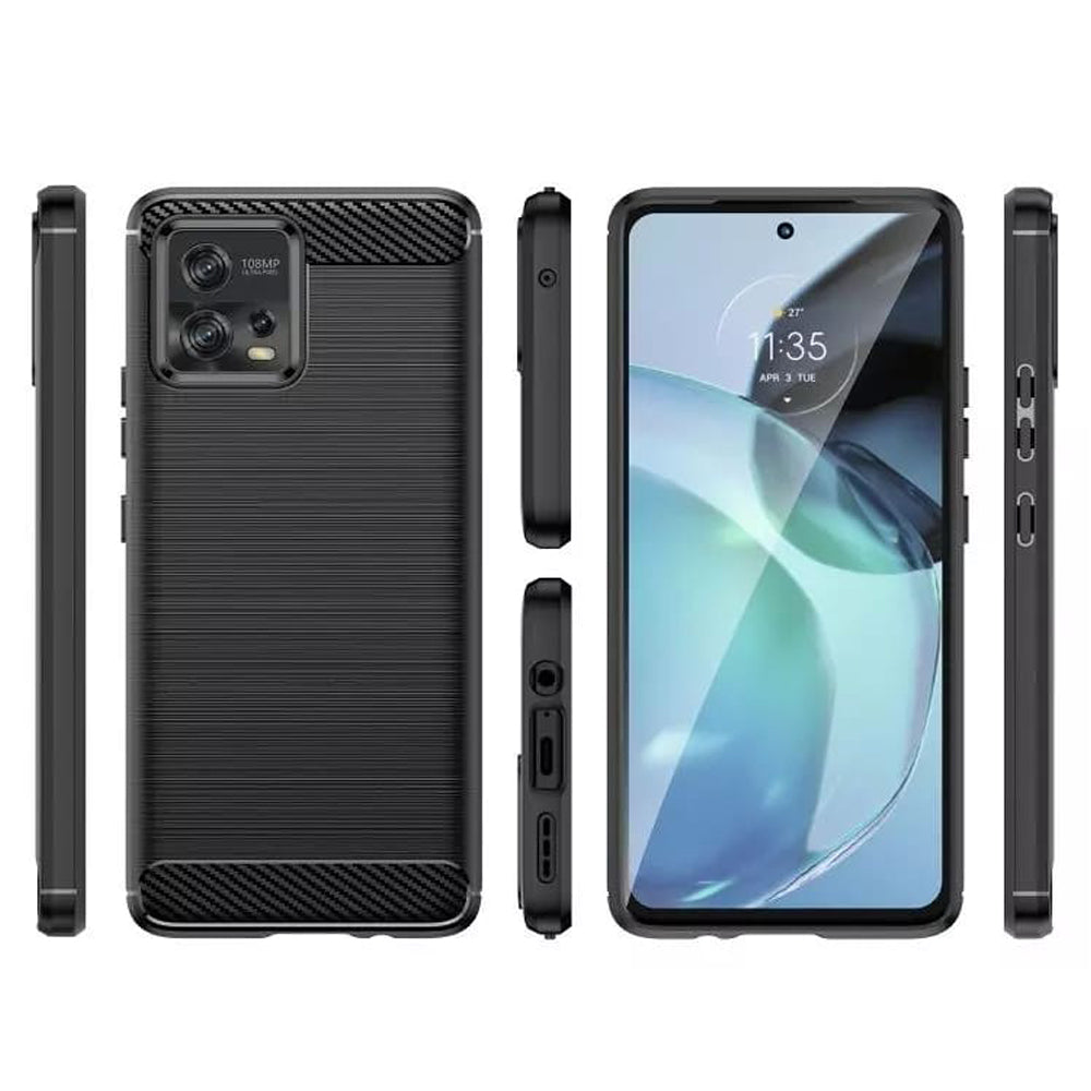 Maska za Motorola Moto G72, Techsuit, Karbon, Crna