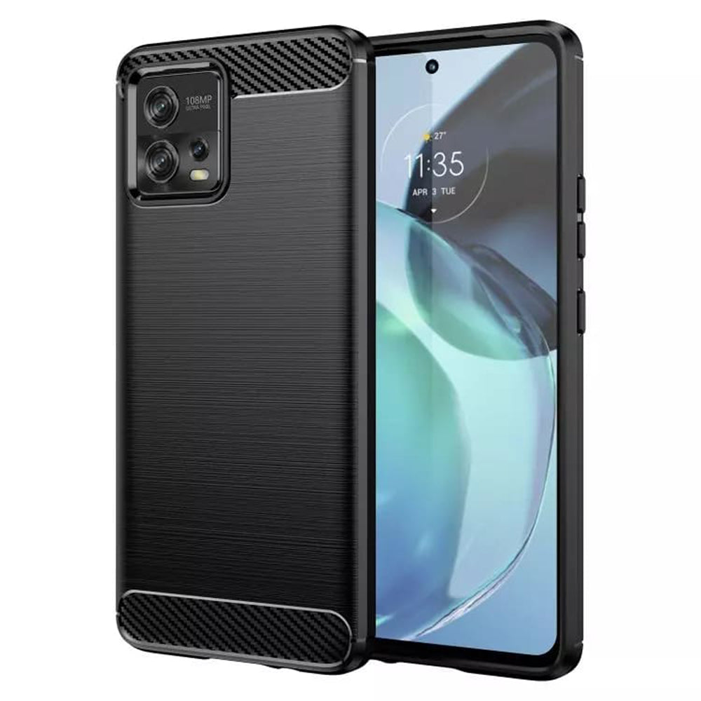 Maska za Motorola Moto G72, Techsuit, Karbon, Crna