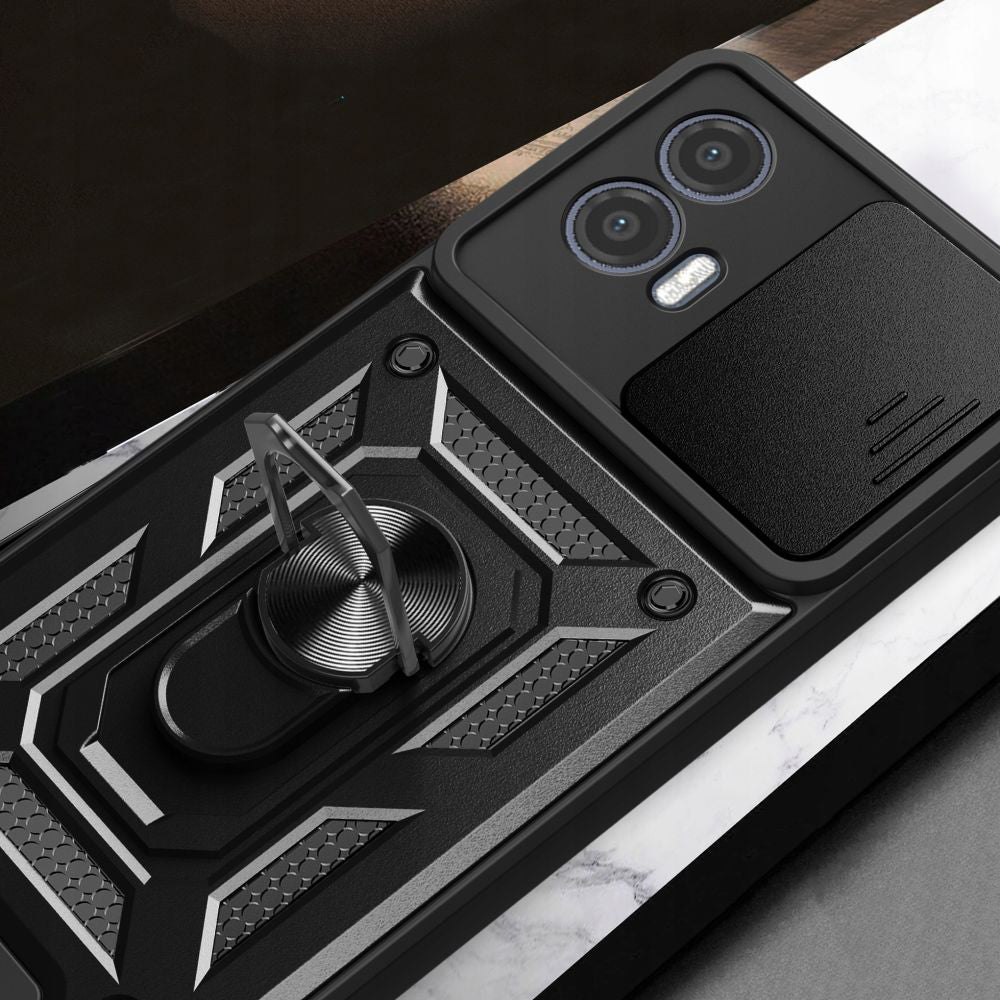 Maska za Motorola Moto G73, Techsuit, CamShield, Crna