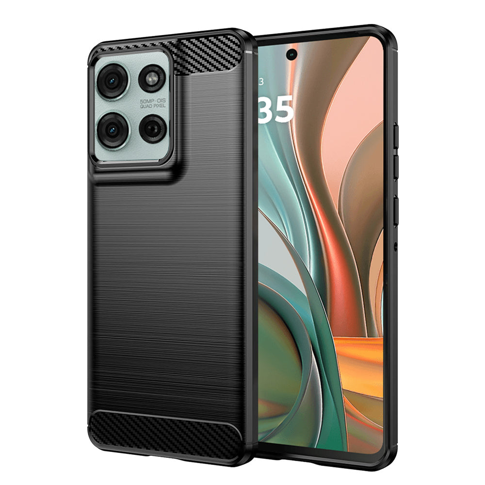 Maska za Motorola Moto G75, Techsuit, Karbon, Crna