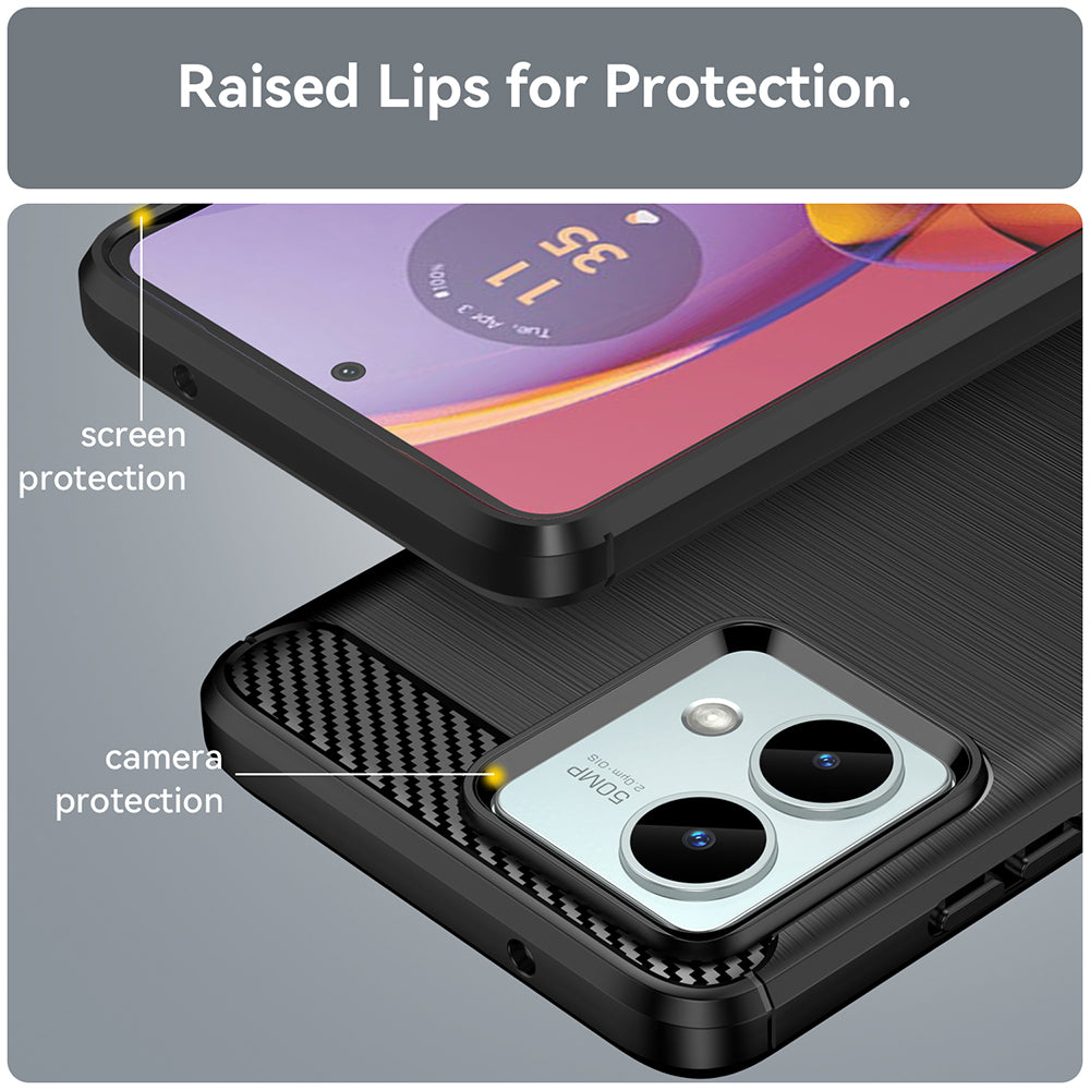 Maska za Motorola Moto G84, Techsuit, Karbon, Crna