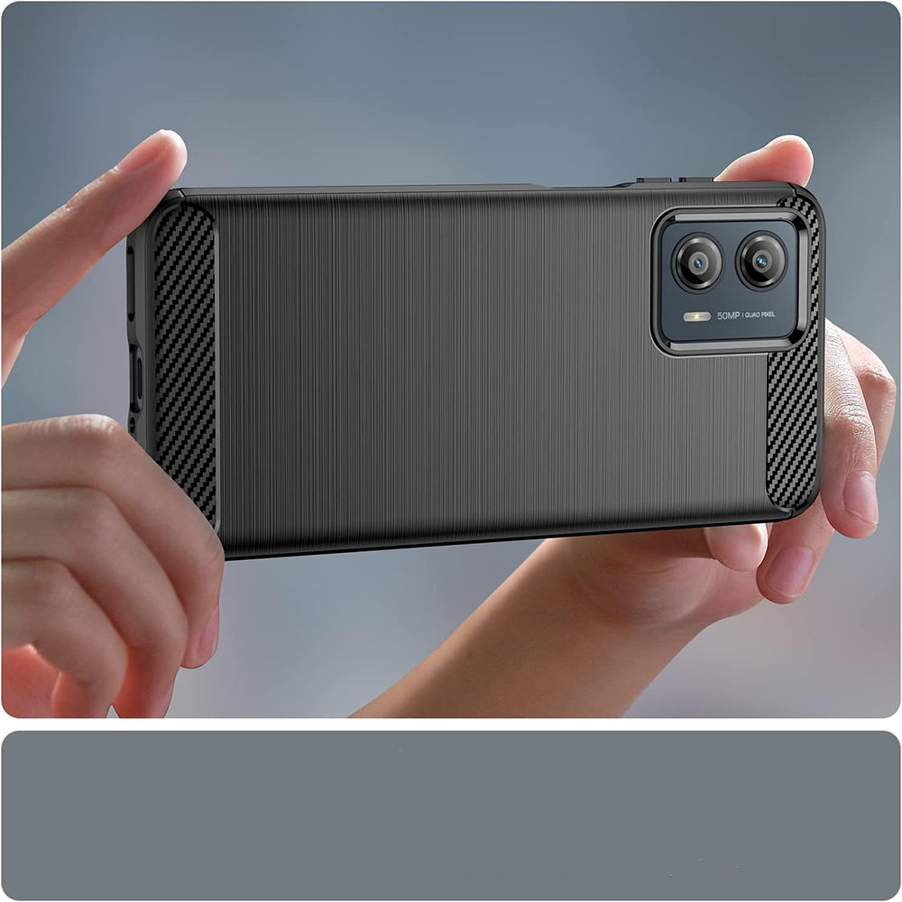 Maska za Motorola Moto G85, Techsuit, Karbon, Crna