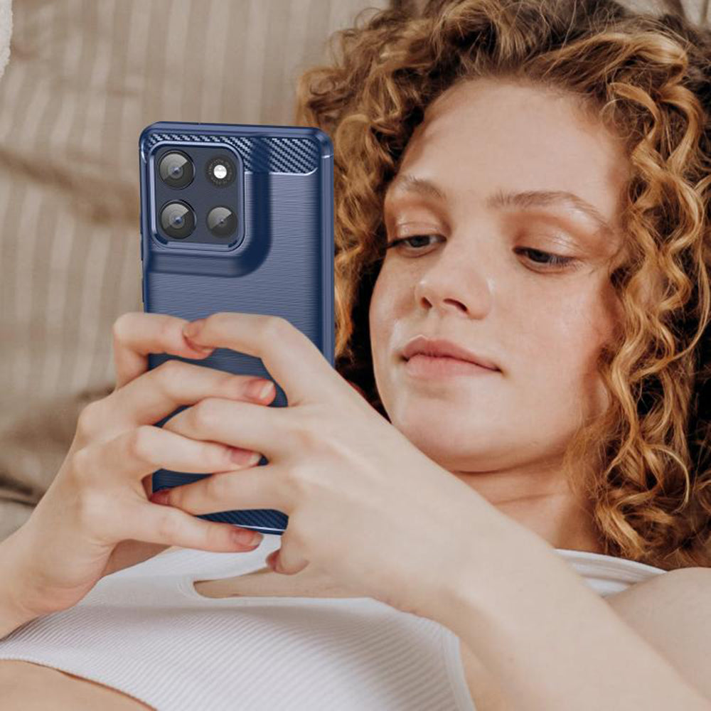 Maska za Motorola Moto G86, Techsuit, Karbon, Plava