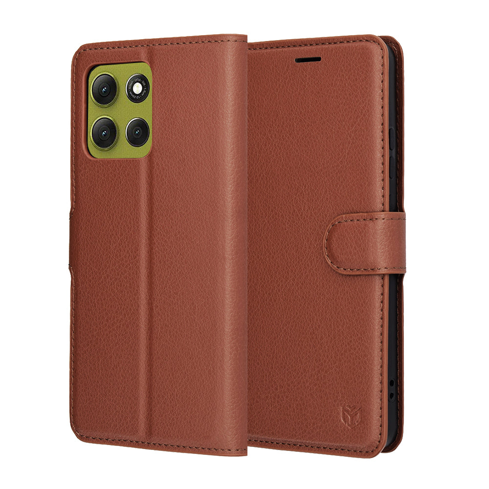 Futrola za Motorola Moto G86, Techsuit, Leather Folio, smeđa