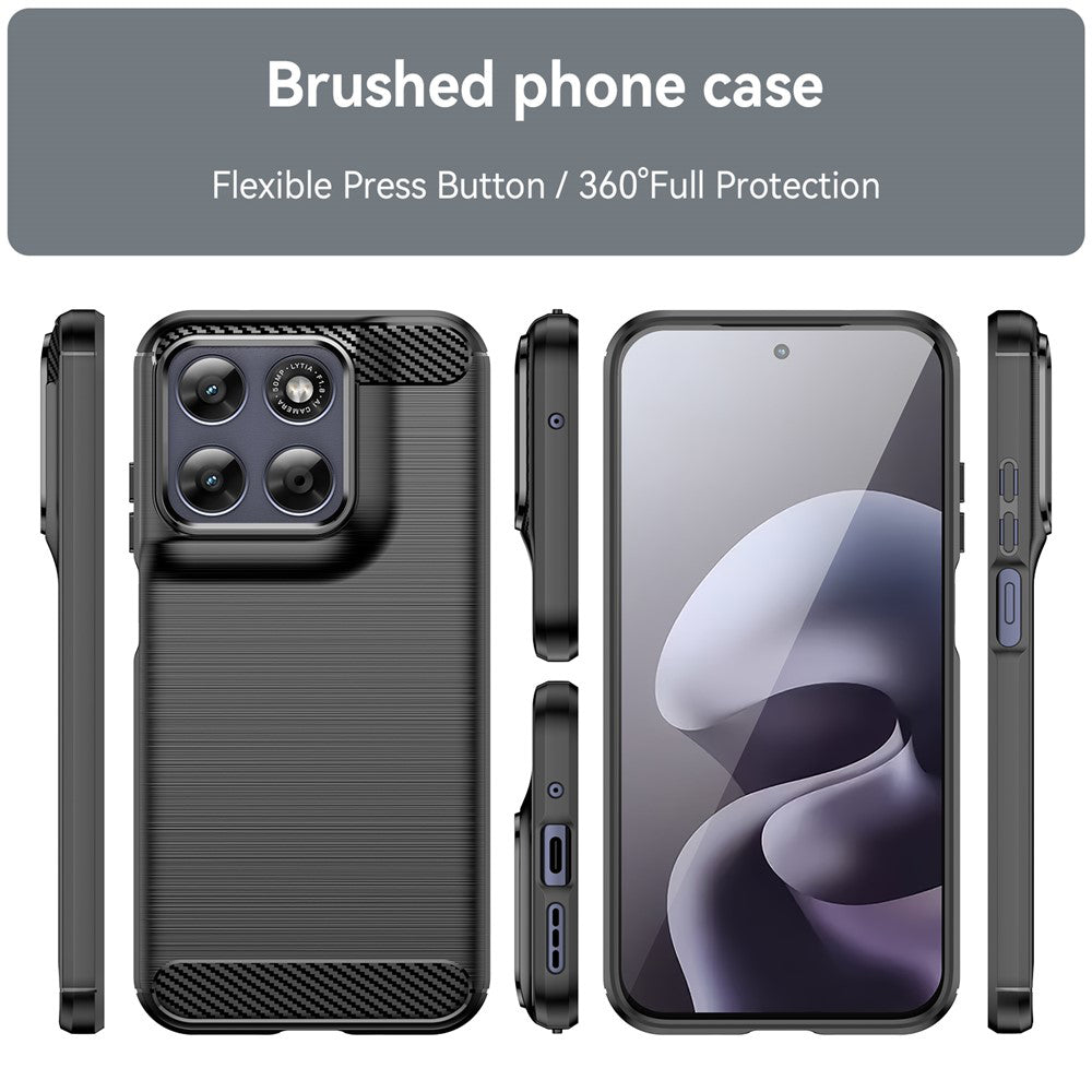 Maska za Motorola Moto G87, Techsuit, Karbon, Crna