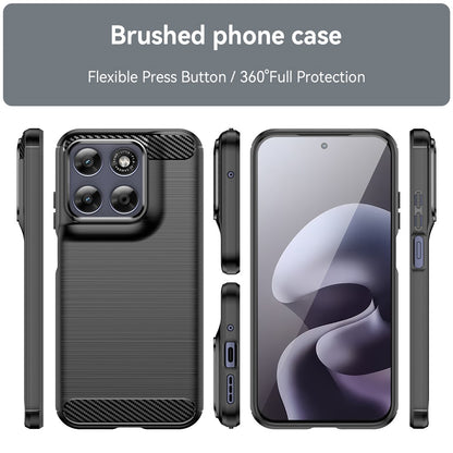 Maska za Motorola Moto G87, Techsuit, Karbon, Crna