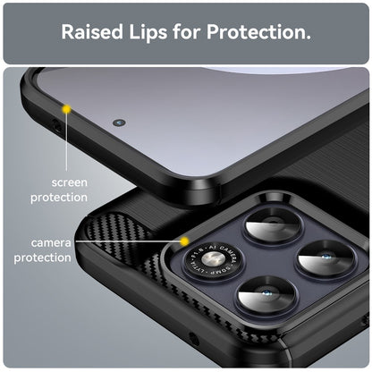 Maska za Motorola Moto G87, Techsuit, Karbon, Crna