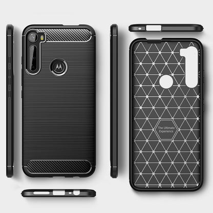 Maska za Motorola One Fusion+, Techsuit, Karbon, Crna