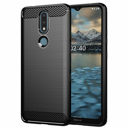 Maska za Nokia 2.4, Techsuit, Karbon, Crna