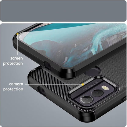 Maska za Nokia C22, Techsuit, Karbon, Crna