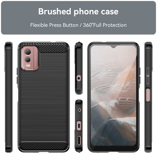 Maska za Nokia C32, Techsuit, Karbon, Crna
