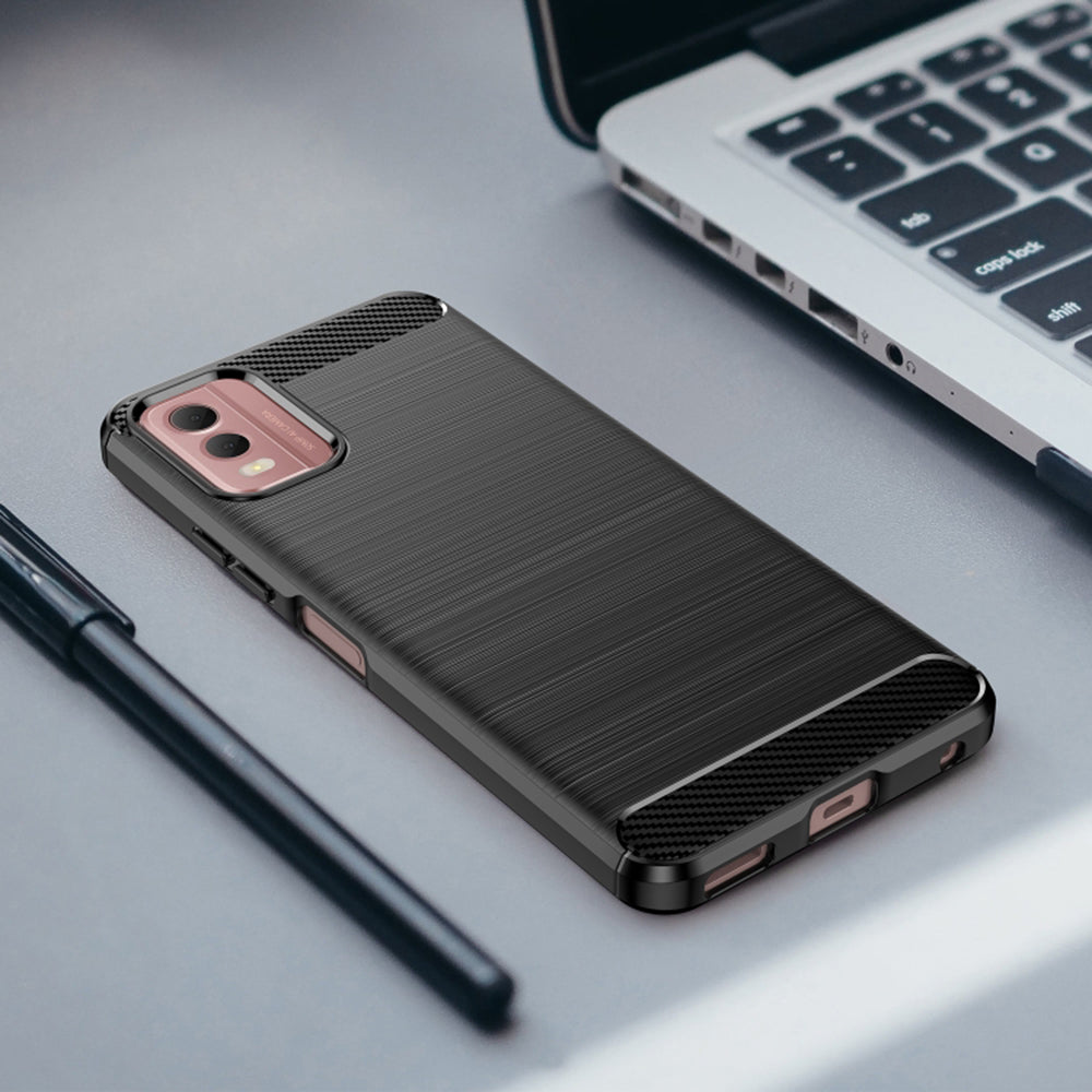 Maska za Nokia C32, Techsuit, Karbon, Crna