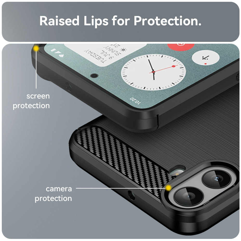 Maska za Nothing CMF Phone 1, Techsuit, Karbon, Crna