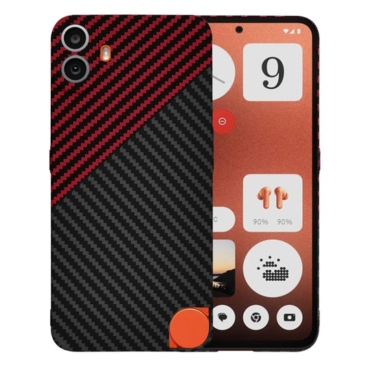 Maska za Nothing CMF Phone 1, Techsuit, Carbonite FiberShell, Crno Crvena