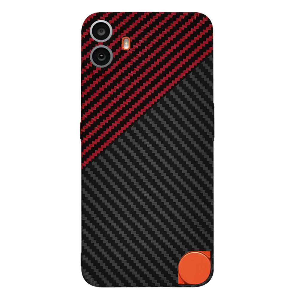 Maska za Nothing CMF Phone 1, Techsuit, Carbonite FiberShell, Crno Crvena