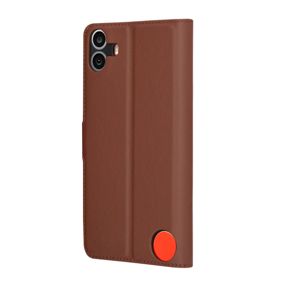 Futrola za Nothing CMF Phone 1, Techsuit, Kožna Folio, Smeđa
