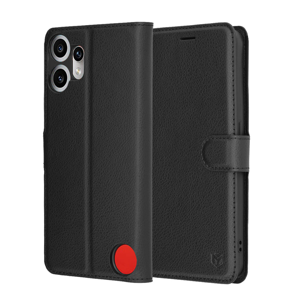 Futrola za Nothing CMF Phone 2 Pro, Techsuit, Kožna Folio, Crna