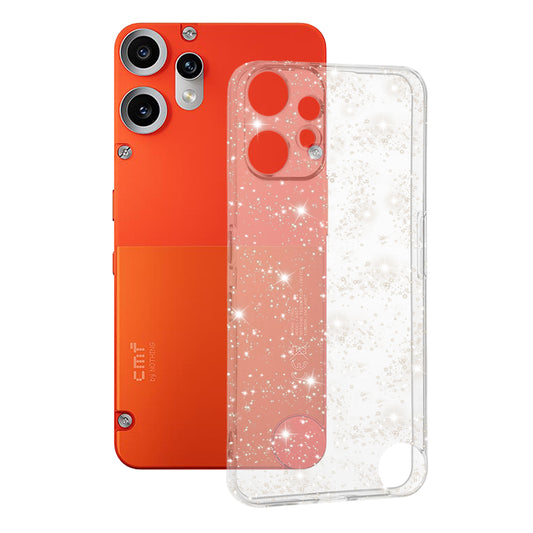 Maska za Nothing CMF Phone 2 Pro, Techsuit, SparkleSkin, Prozirna