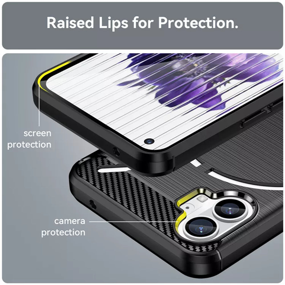 Maska za Nothing Phone (1), Techsuit, Karbon, Crna