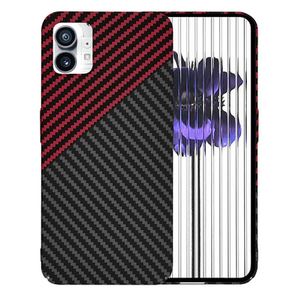 Maska za Nothing Phone (1), Techsuit, Carbonite FiberShell, Crno Crvena