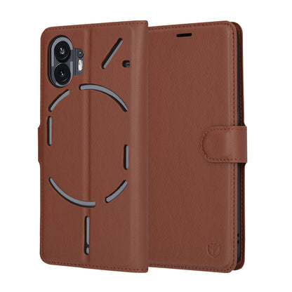 Futrola za Nothing Phone (2), Techsuit, Kožna Folio, Smeđa