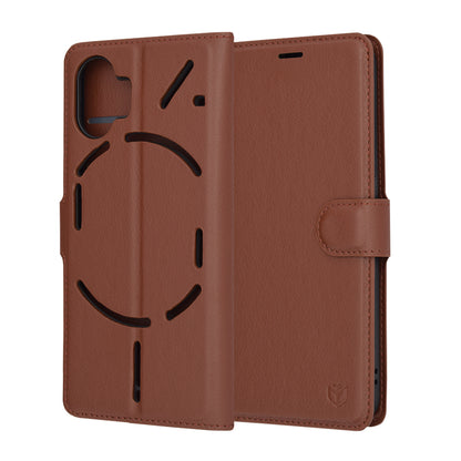Futrola za Nothing Phone (2), Techsuit, Kožna Folio, Smeđa
