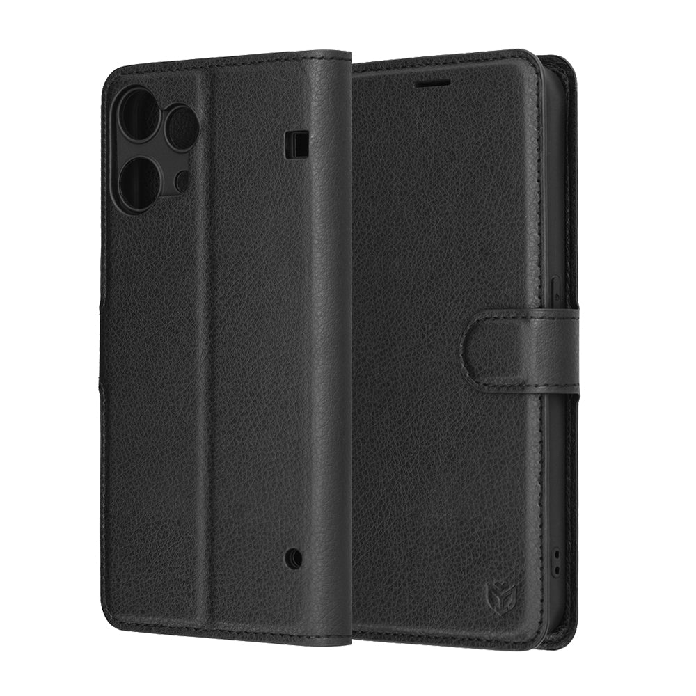 Futrola za Nothing Phone (3a) Lite, Techsuit, Leather Folio, Crna