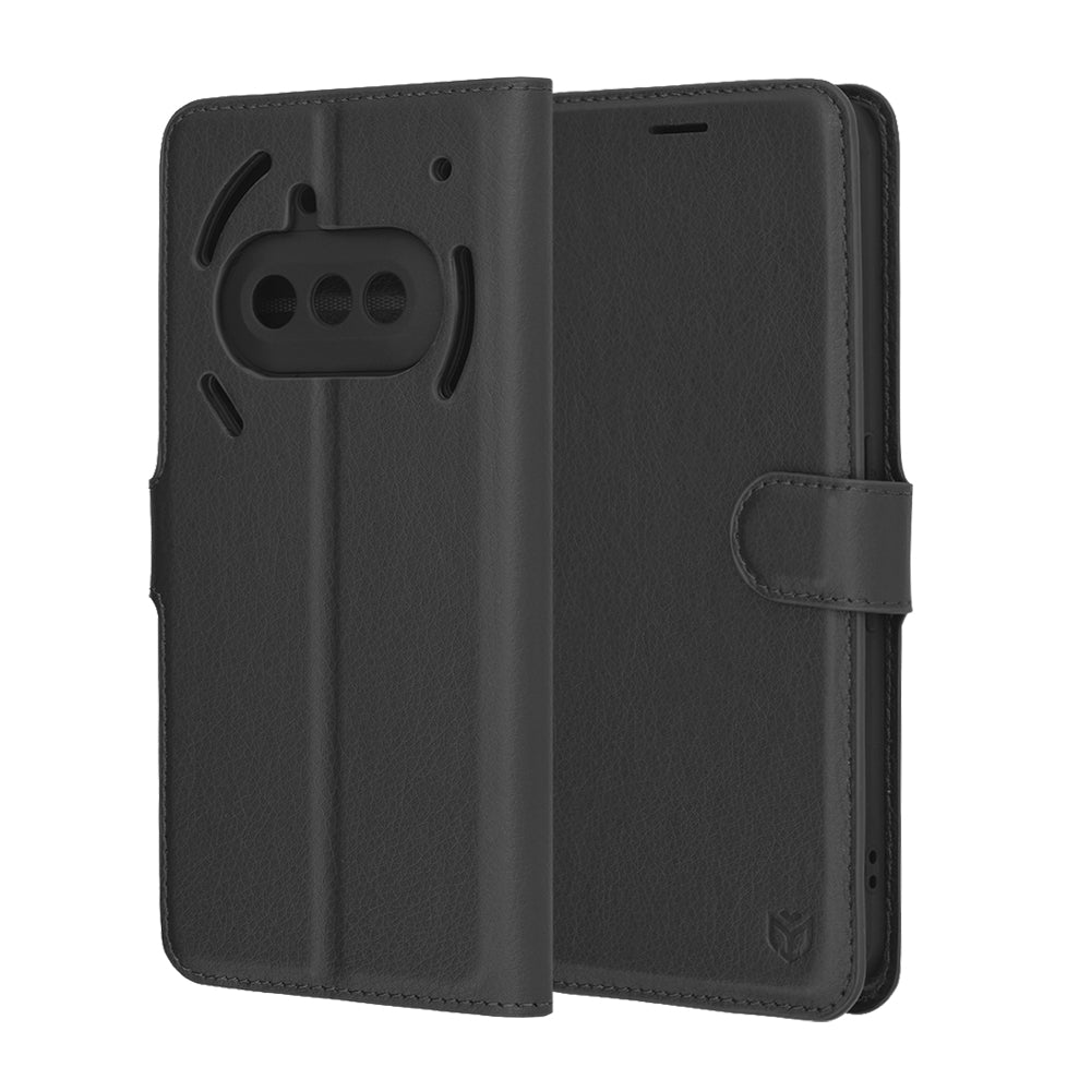 Futrola za Nothing Phone (3a), Techsuit, Kožna Folio, Crna