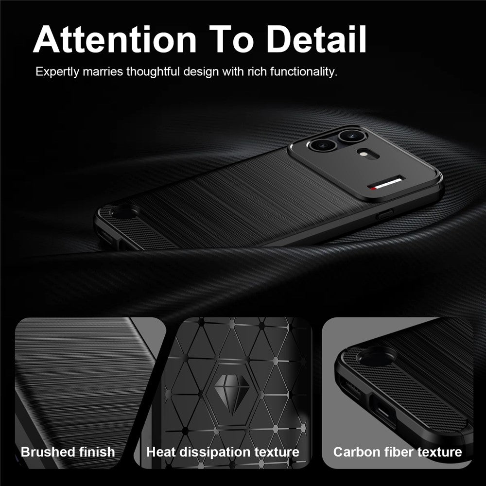 Maska za Nothing Phone (4b), Techsuit, Karbon, Crna