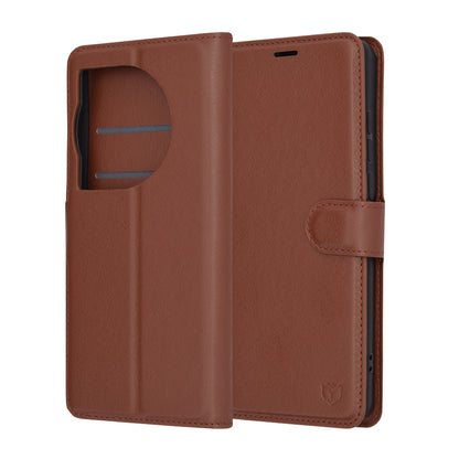 Futrola za OnePlus 12, Techsuit, Kožna Folio, Smeđa