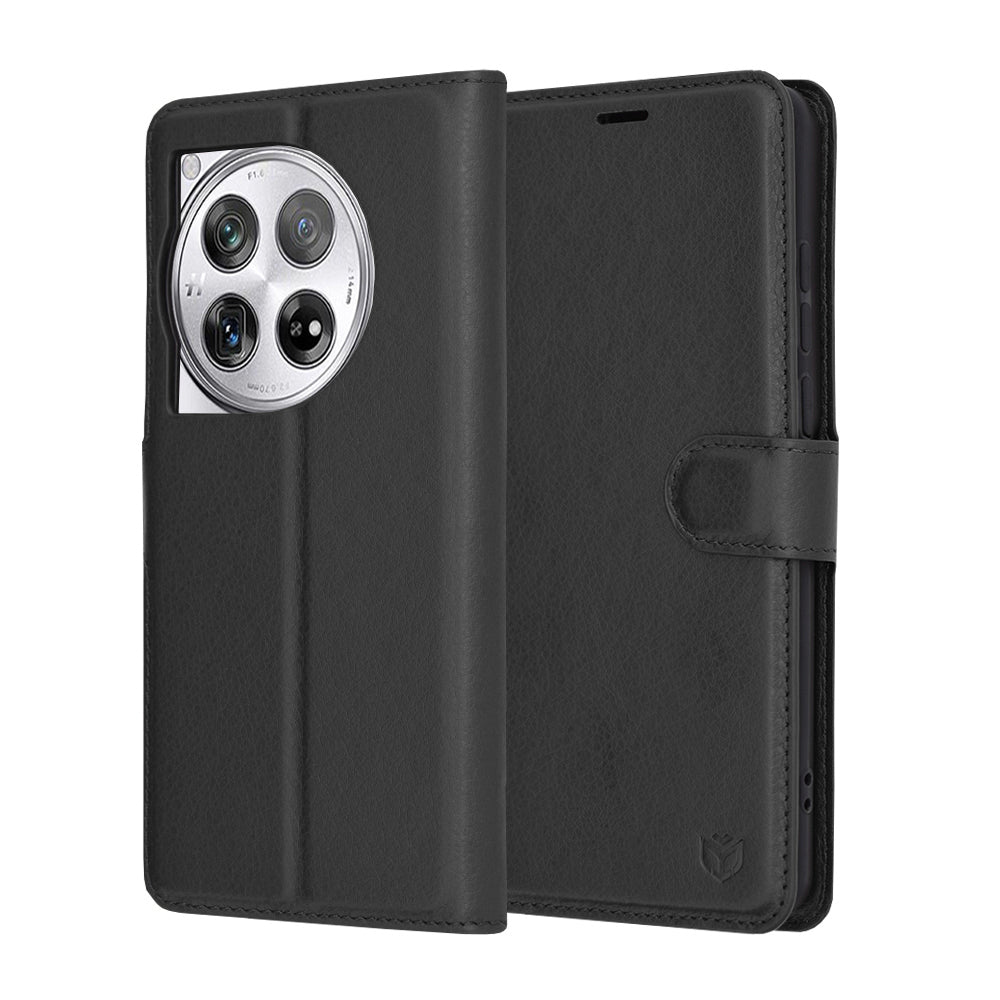 Futrola za OnePlus 12, Techsuit, Kožna Folio, Crna
