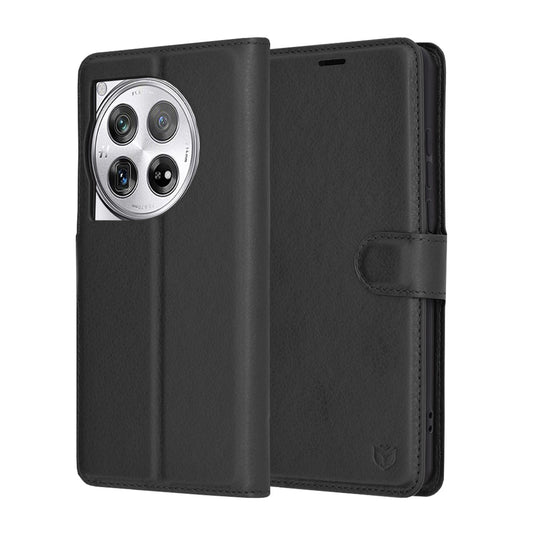 Futrola za OnePlus 12, Techsuit, Kožna Folio, Crna
