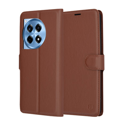 Futrola za OnePlus 12R, Techsuit, Kožna Folio, Smeđa