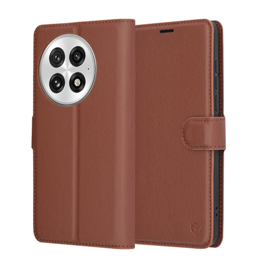 Futrola za OnePlus 13, Techsuit, Kožna Folio, Smeđa