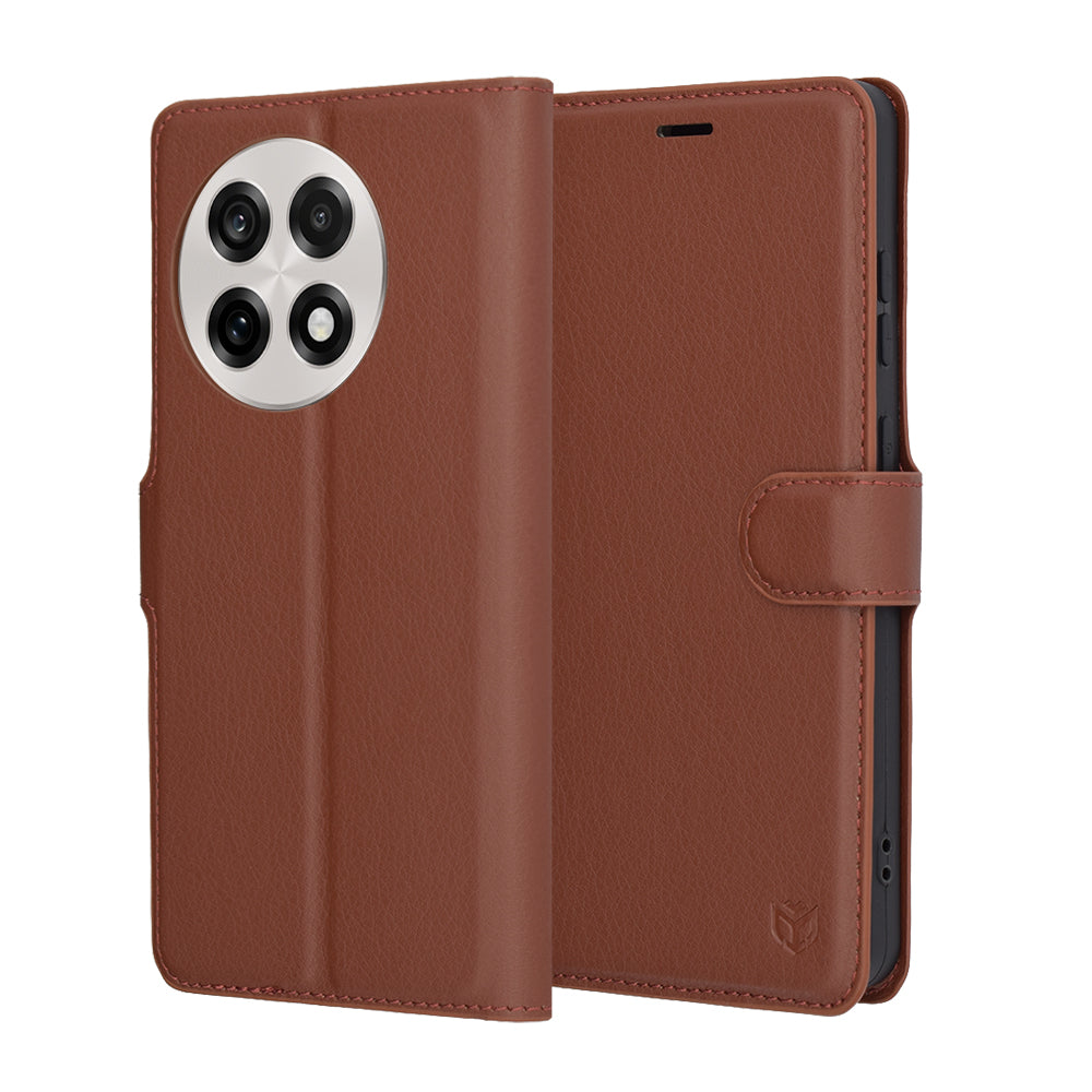 Futrola za OnePlus 13R, Techsuit, Kožna Folio, Smeđa