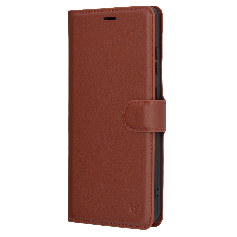 Futrola za OnePlus 13R, Techsuit, Kožna Folio, Smeđa