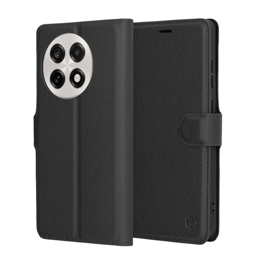 Futrola za OnePlus 13R, Techsuit, Kožna Folio, Crna