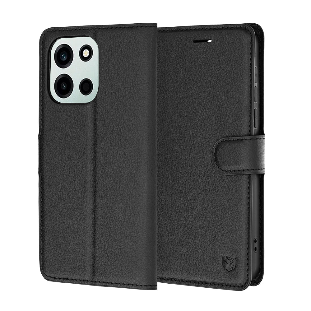 Futrola za OnePlus Nord 6, Techsuit, Leather Folio, Crna
