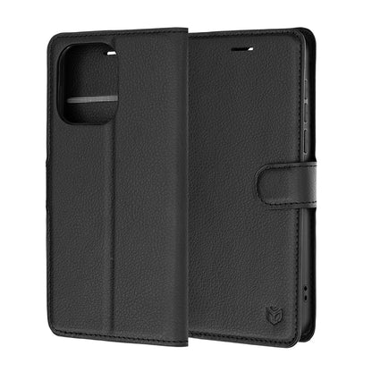 Futrola za OnePlus Nord 6, Techsuit, Leather Folio, Crna