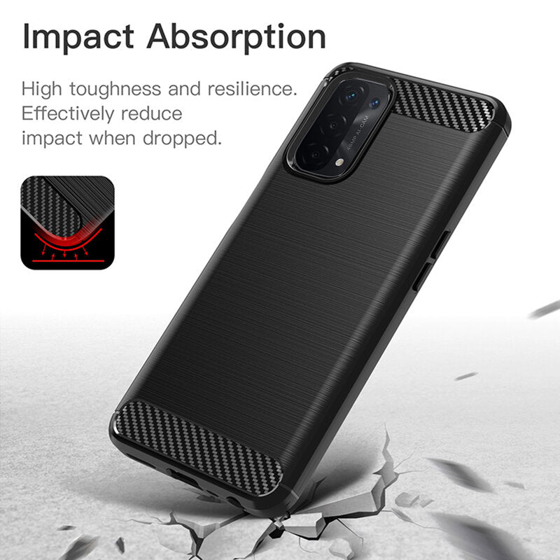 Maska za OnePlus Nord N200 5G / Oppo A74 5G / A54 5G, Techsuit, Karbon, Crna