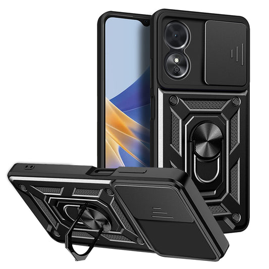Maska za Oppo A17, Techsuit, CamShield, Crna